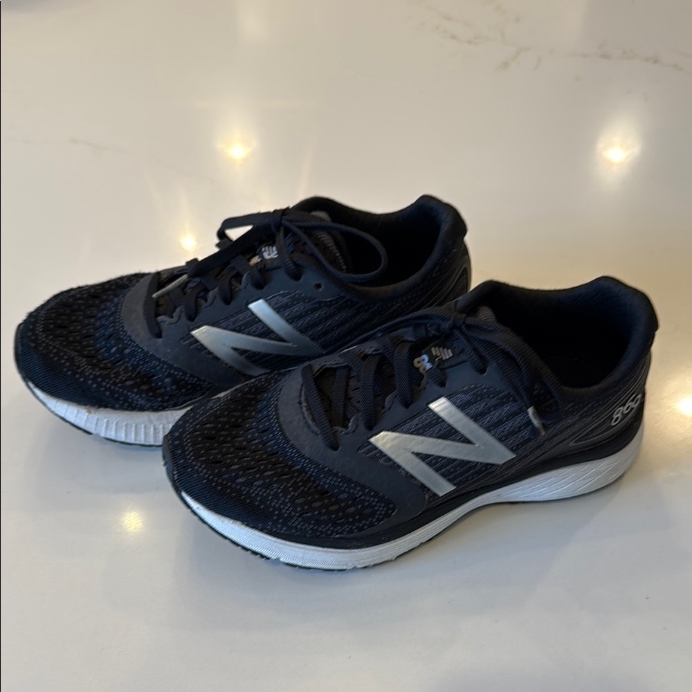New Balance Kids' Black and Silver Running Shoes